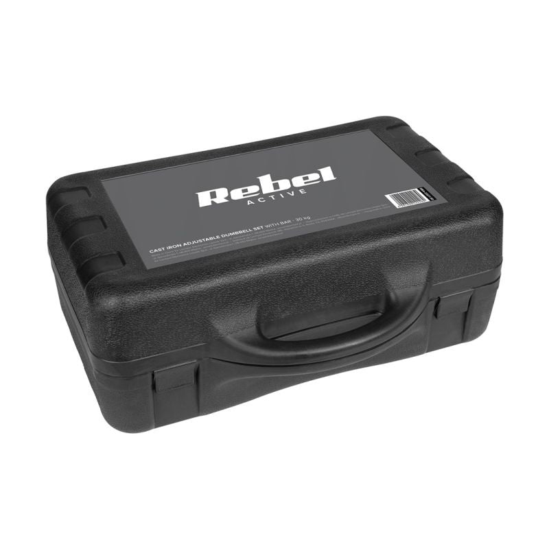 Rebel Active Adjustable Dumbbells In A Case With A Bar, Set 30 Kg edzőfelszerelés RBA-2327-30
