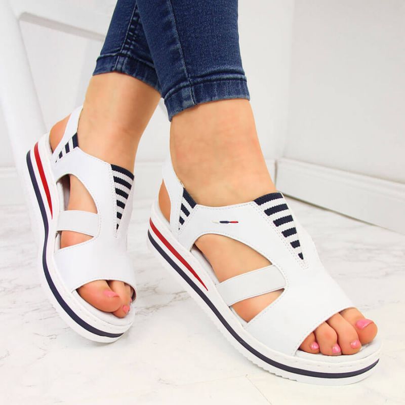 Rieker W V02Y5 wedge white fehér sandals
