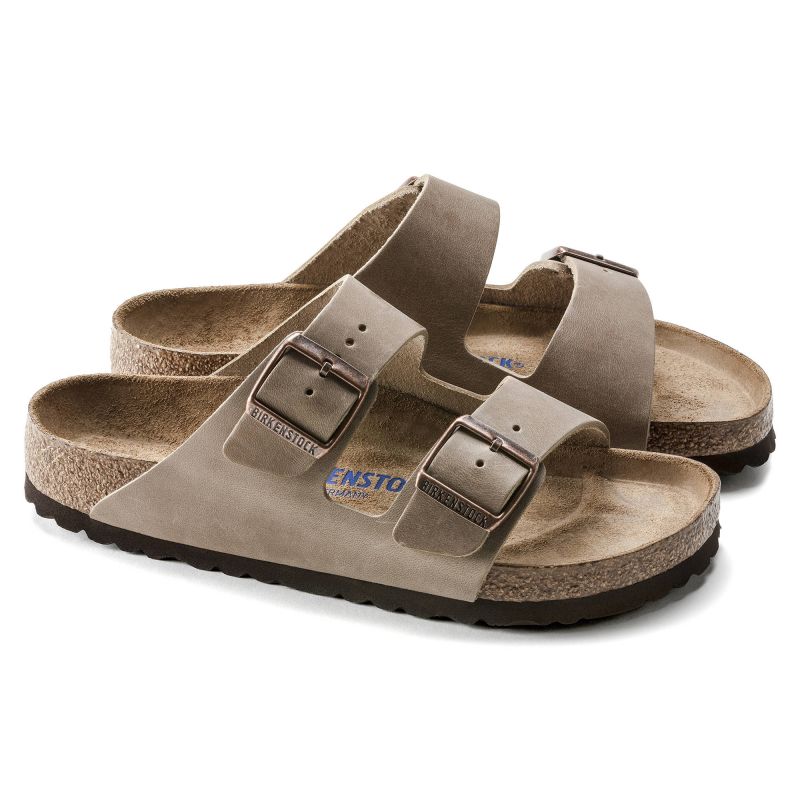Birkenstock Arizona Soft Footbed Oiled Leather Tabacco Brown Narrow Women's/Men's Slides (0552813) cipő