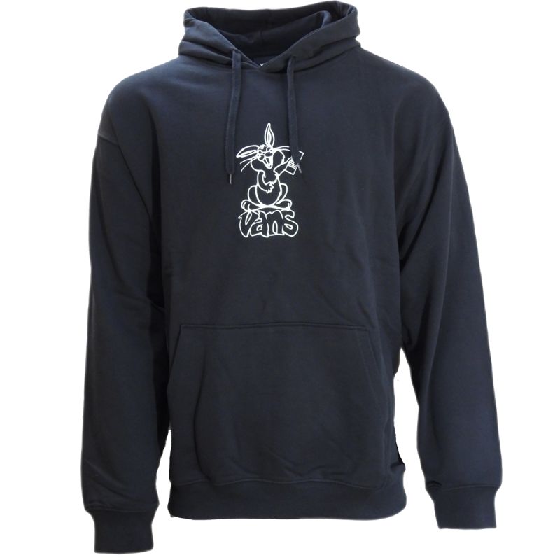 Vans Black Crazy Eddy 66 Loose Pullover Hoodie - VN000JE7BLK fekete kapucnis pulóver