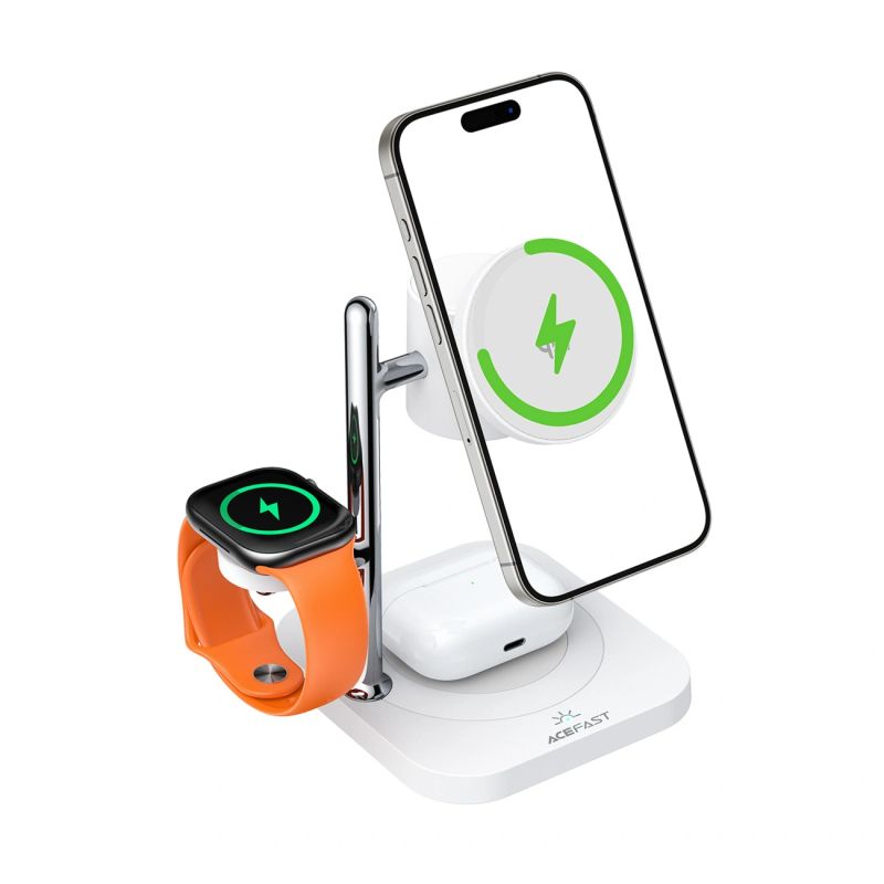 head Acefast E39 Qi2.2 25W 4-in-1 Wireless Desk Charger for Phone, Watch, and Headphones with Night Light - White fehér phone chargers