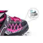 Enero Roller Skates-Roller Skates-Ice Skating 4in1 Pro Led 30-33 Pink-Gray szürke skates, roller skates