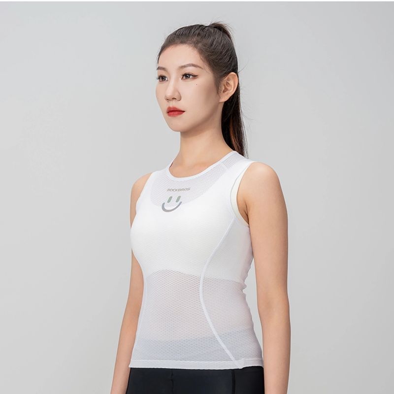 Rockbros Women's Quick-Dry Sleeveless Cycling Jersey M/L - White