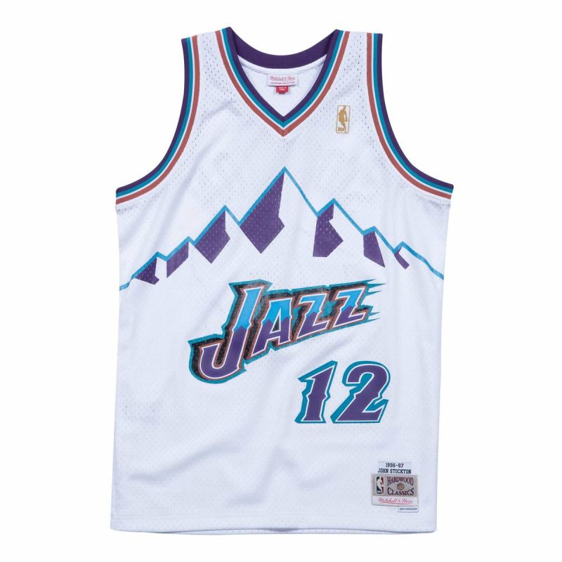 Mitchell & Ness NBA Swingman Jersey Utah Jazz John Stockton - SMJYLG18031-UJAWHIT96JST mez
