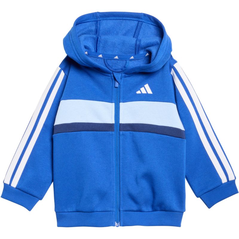 adidas Essentials Tiberio 3 Stripes Fleece Tracksuit for Kids Blue KC6004