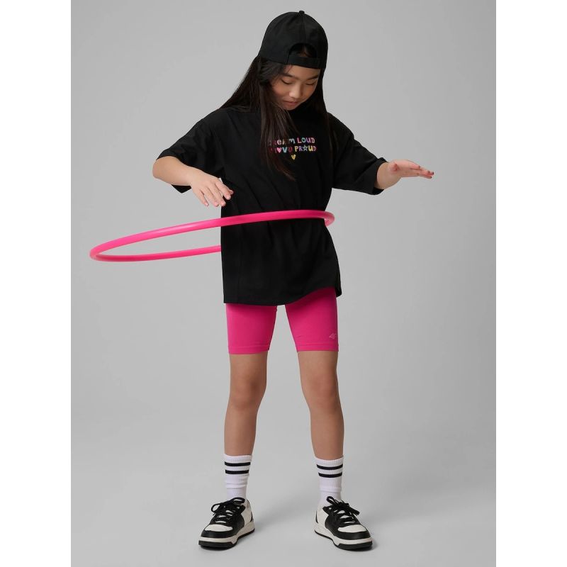 4F Girls' loose T-shirt with print 158/164 póló