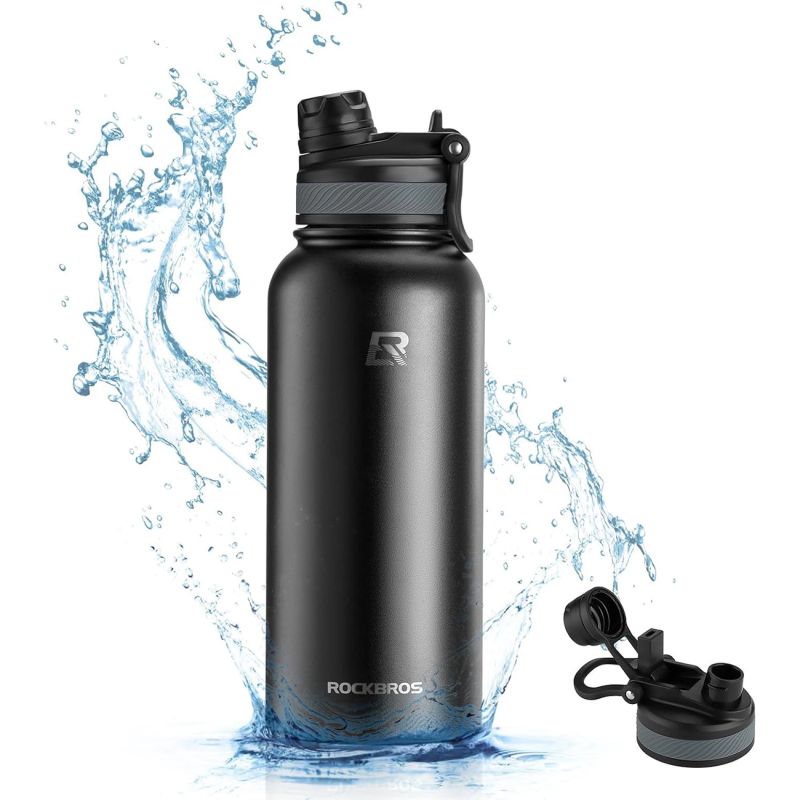 Rockbros 35210029001 thermal bottle for bicycle drinks 550 ml - black czarny \ 550 ml water bottles, training equipment, tourist equipment