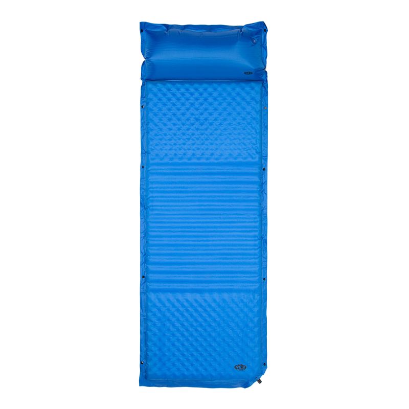 NILS CAMP NC4001 self-inflating mat with pillow, blue - 3.8 cm