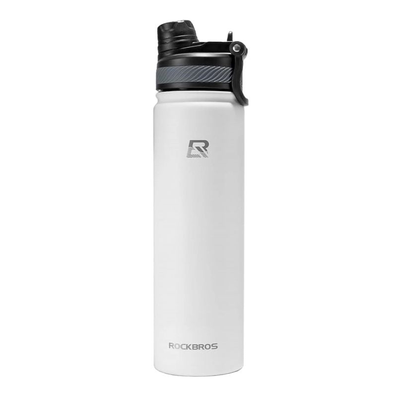 Rockbros 35210029006 thermal bicycle bottle for drinks 650 ml - white biały \ 650 ml water bottles, training equipment, tourist equipment