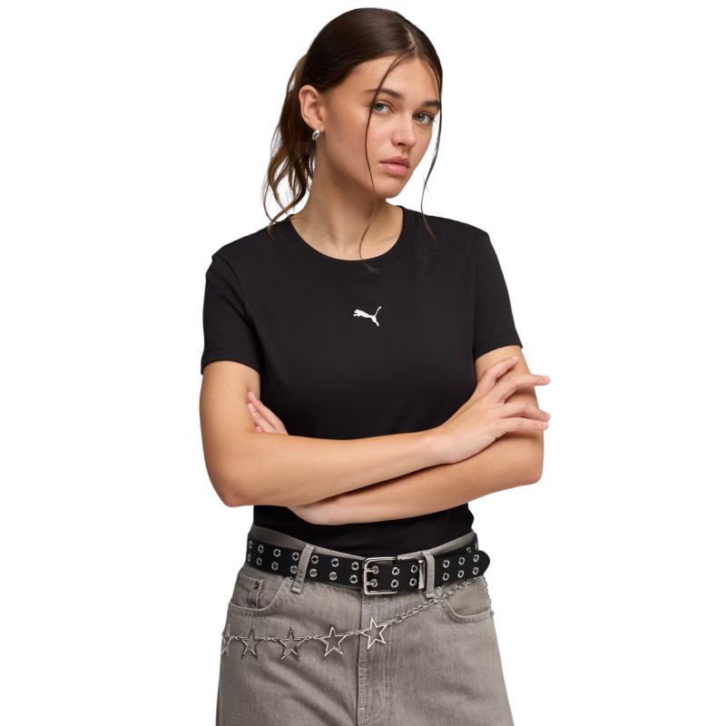 Puma Ess Centered Cat Logo Tee Women's 692916 fekete kapucnis pulóver 69291601