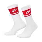 Nike Everyday Elevated Crew Socks 3 Pairs White and piros zokni