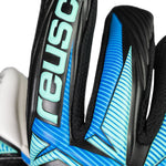Reusch Attrakt RE:Grip NC Junior goalkeeper gloves black and 5672535 kék kapuskesztyű