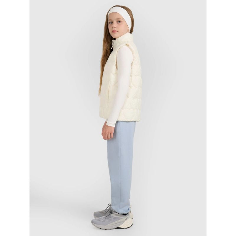 Girls' down vest with synthetic filling 4F 4FJRAW25TVJAF323-11S kabát