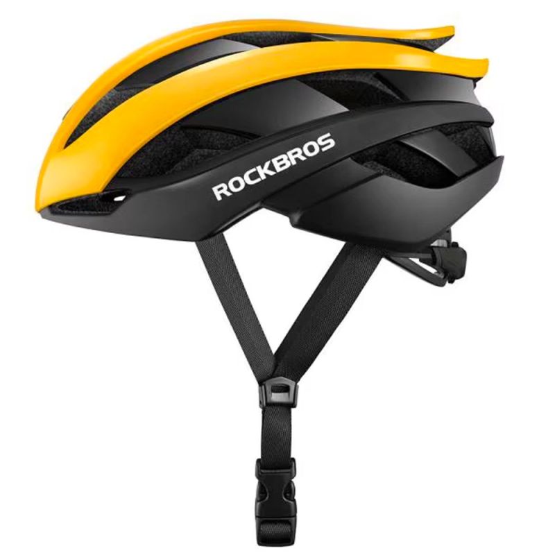 Rockbros 10110004006 bicycle helmet, size M - yellow and black czarny || żółty \ m helmets