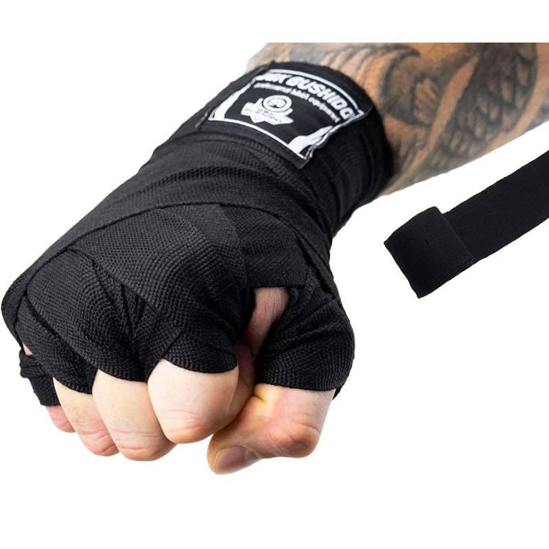 DBX Bushido Cotton Boxing Wraps - 2 Meters | Black dbx martial arts equipment