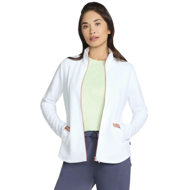 Skechers The Hoodless Hoodie GoWalk Shine Jacket fehér kapucnis pulóver
