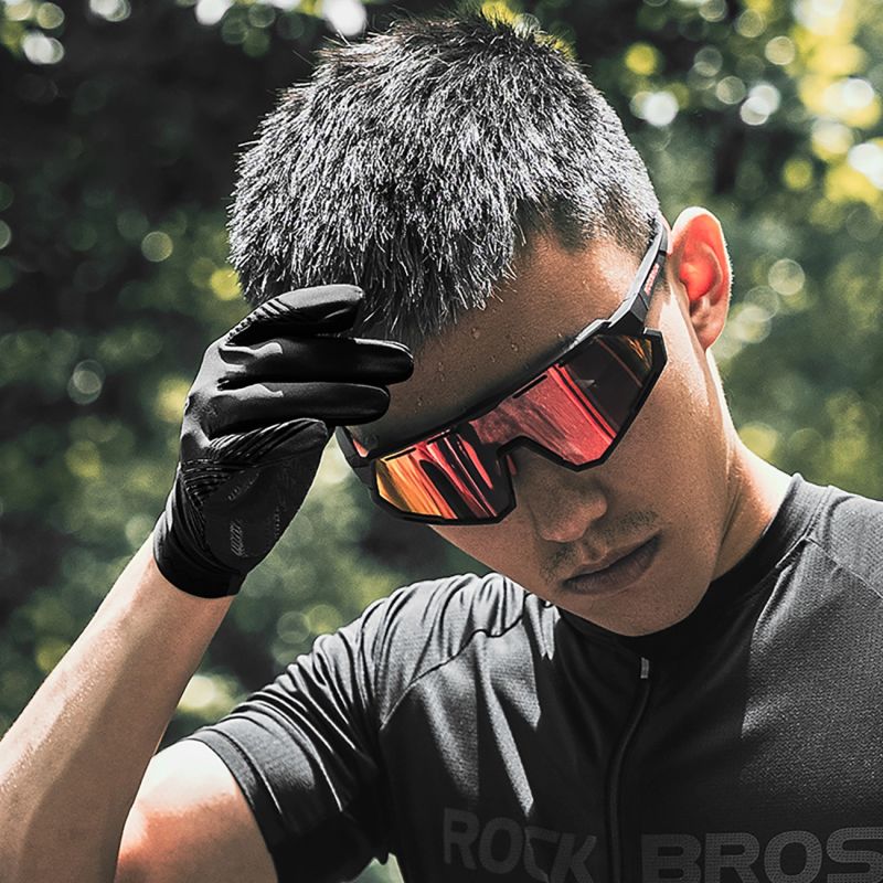 Rockbros cycling gloves spring/summer/autumn, full, size: XL - black czarny \ xl kesztyű