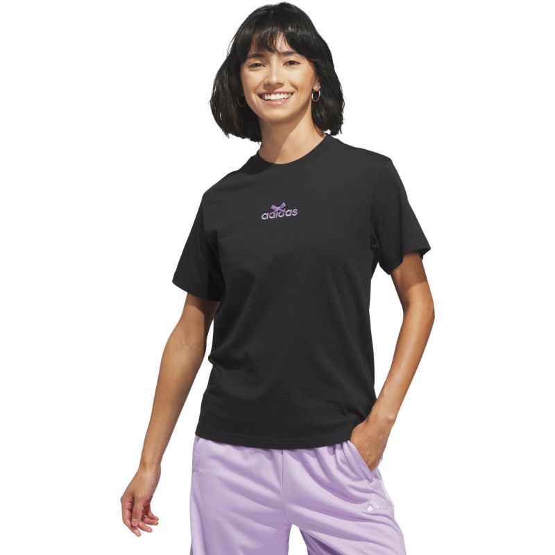 Adidas Bow on Linear Logo Graphic Women's T-Shirt Black 2xs póló