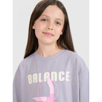 Oversized T-shirt with print for girls 4F 4FJRSS25TTSHF2646-25S póló