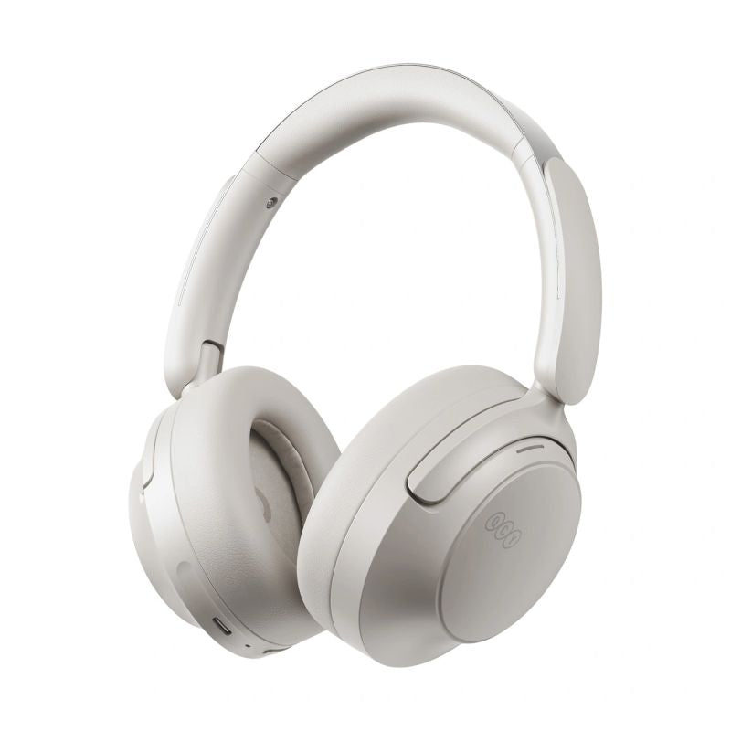 head QCY H3S Wireless On-Ear Headphones with LDAC and ANC Noise Cancellation - White biały headsets