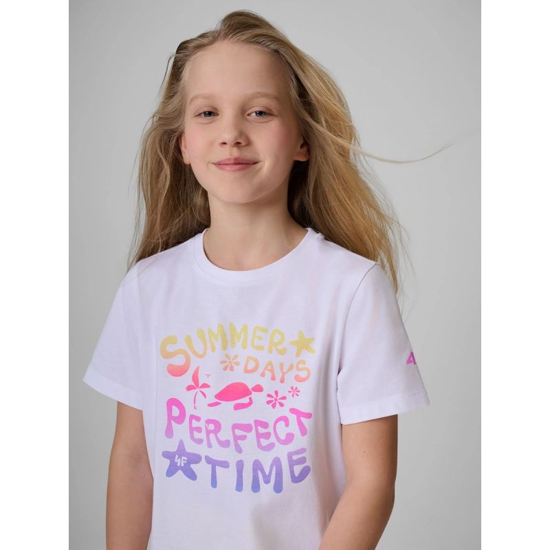 4F Girls' cotton T-shirt ruházat 4FJRSS26TTSHF3913-10S