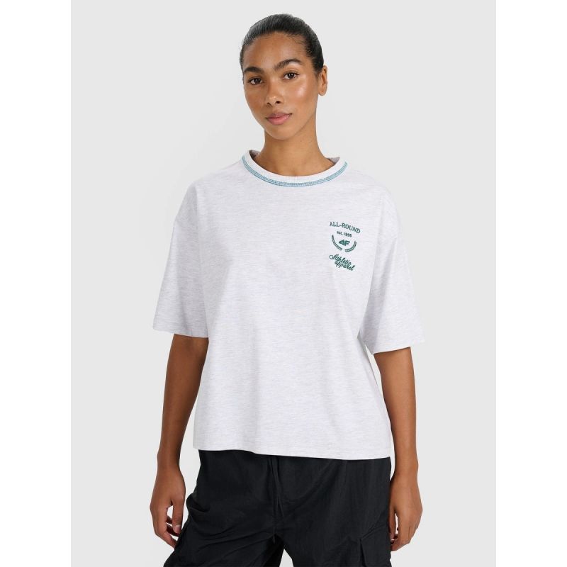 Women's oversize printed T-shirt 4F 4FRSS25TTSHF2979-26M póló