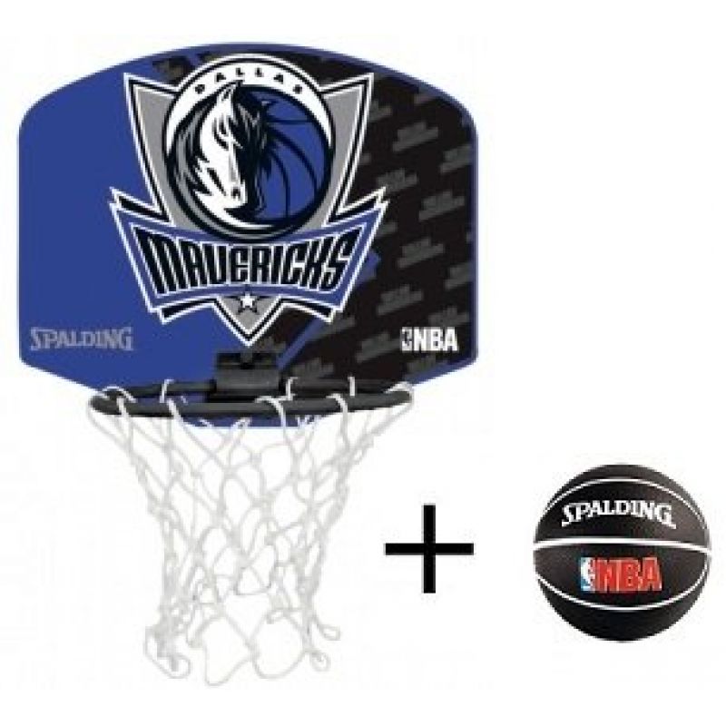 SPALDING Dallas Mavericks Mini Backboard with fekete kosárlabda palánk