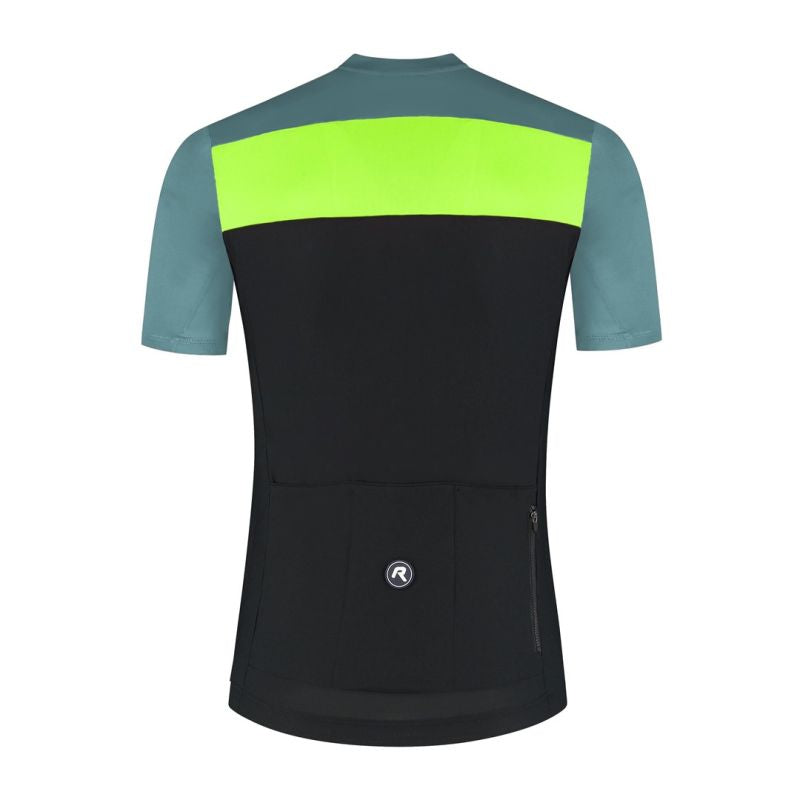 Rogelli CORE BLOCK T-shirt black-turquoise-yellow 4XL sárga póló