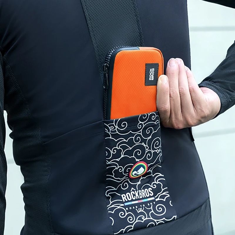 Rockbros bicycle bag 30990043004 for phone, keys, wallet 0.15 l - orange jasnopomarańczowy wallets