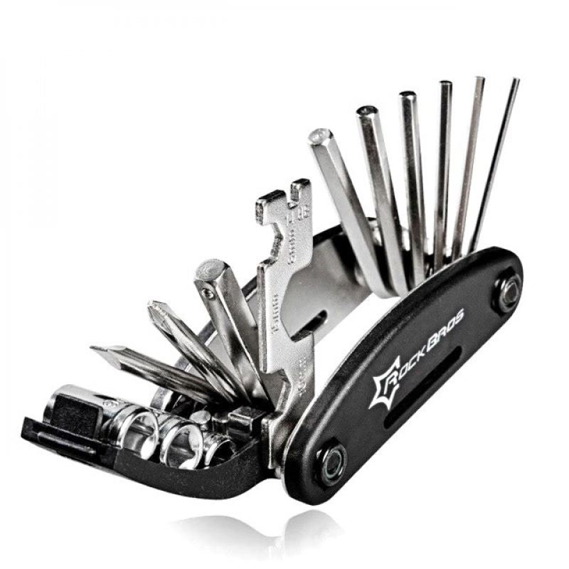 Rockbros 16-in-1 Multi-Tool for Bicycle Repair - Black