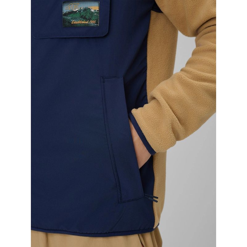 4F Regular fleece with stand-up collar men's férfi polár pulóver 4FRAW25TFLEM446-83S