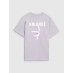 Oversized T-shirt with print for girls 4F 4FJRSS25TTSHF2646-25S póló