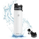Rockbros 35210029006 thermal bicycle bottle for drinks 650 ml - white biały \ 650 ml water bottles, training equipment, tourist equipment