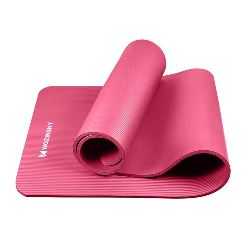 Wozinsky exercise mat 181 x 63 x 0.9 cm thick gymnastic yoga mat pink różowy jóga matrac 5907769300417-63707