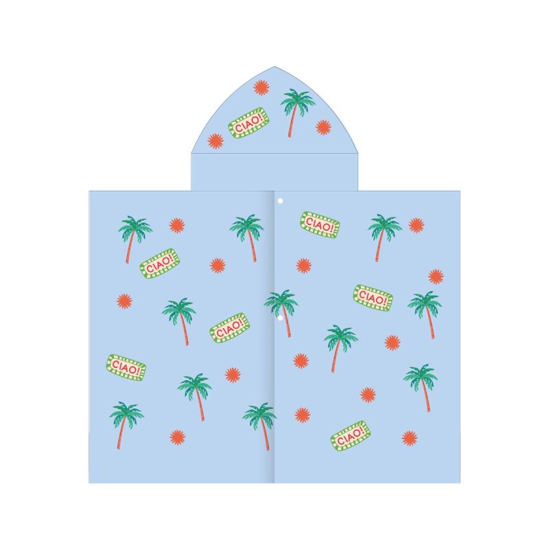 Spokey Quick-Drying Children’s Hooded Poncho Towel PALMS 70x175cm törölköző SPK-946618