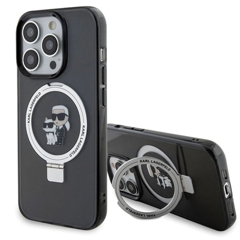 Karl Lagerfeld KLHMP13LHMRSKCK iPhone 13 Pro 6.1" /black hardcase Ring Stand Karl&Choupette MagSafe fekete táska