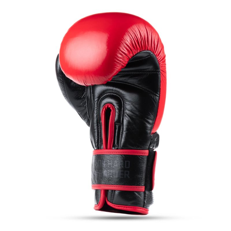 DBX Bushido Warrior RED Genuine Leather Boxing Gloves czarno-czerwony kesztyű