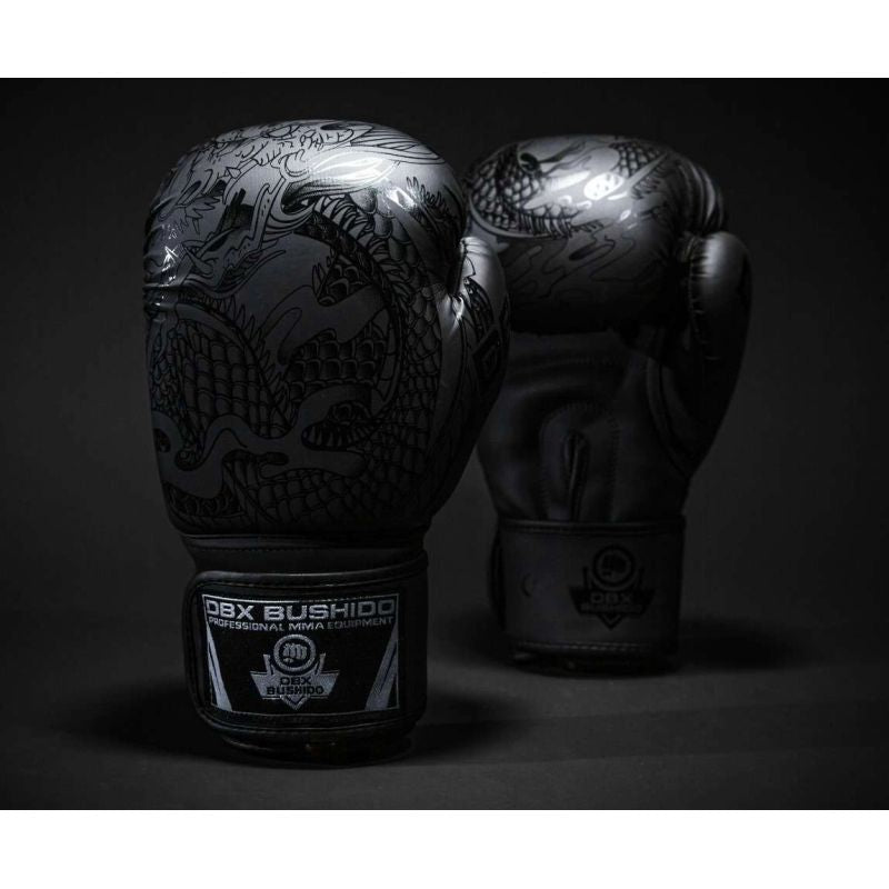DBX Bushido 8oz Boxing Gloves - Black Dragon - Valor Series fekete kesztyű