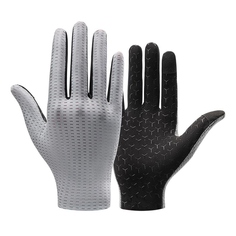 Rockbros Breathable Full Finger Cycling Gloves, Size: L - Gray szary \ l kesztyű