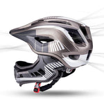 Rockbros TT- children's bicycle helmet with removable chinbar, size M - gray czarny || szary \ m helmets, martial arts equipment 7016802869090-157258