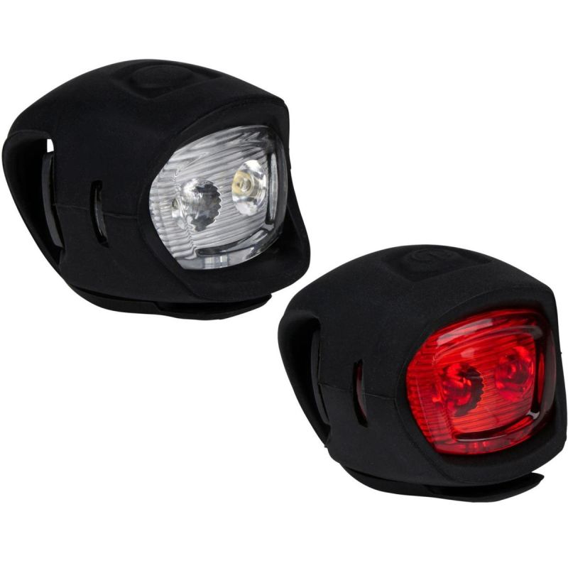 Dunlop Black Silicone Led Bike Light Kit Front And Rear fekete készlet GSP-346205