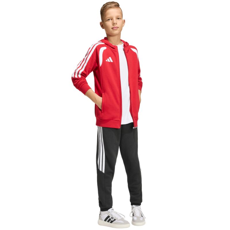 adidas Tiro 26 League Sweat Full Zip Hoodie for Kids Red KF9101 104cm kapucnis pulóver