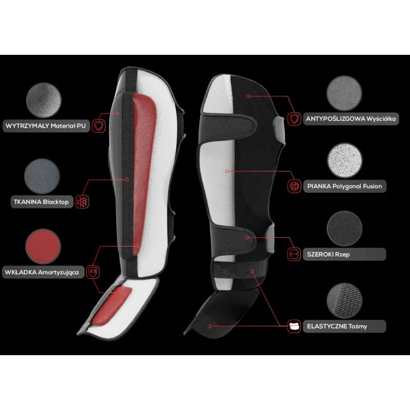 DBX Bushido Shin Guards - Phantom White fehér protectors and knee pads