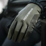 Rockbros cycling gloves spring/summer/autumn, full, size: L - green zielony \ l kesztyű