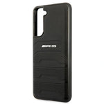 DC AMG S21 FE G990 czarny/black hardcase Leather Debossed Lines fekete telefontok