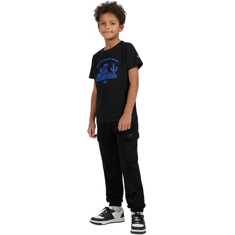 Boy's T-shirt 4F M2815 deep 4FJWSS26TTSHM2815 20S fekete clothing