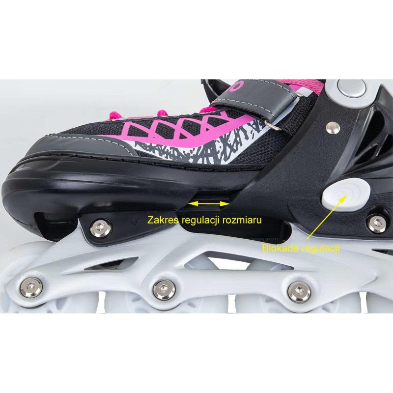 Enero Roller Skates-Roller Skates-Ice Skating 4in1 Pro Led 30-33 Pink-Gray szürke skates, roller skates