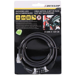 Dunlop spiral bicycle lock, code 0.6x120 cm fekete kiegészítő 1042695