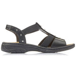 Black leather Roman sandals Rieker W fekete utcai cipő