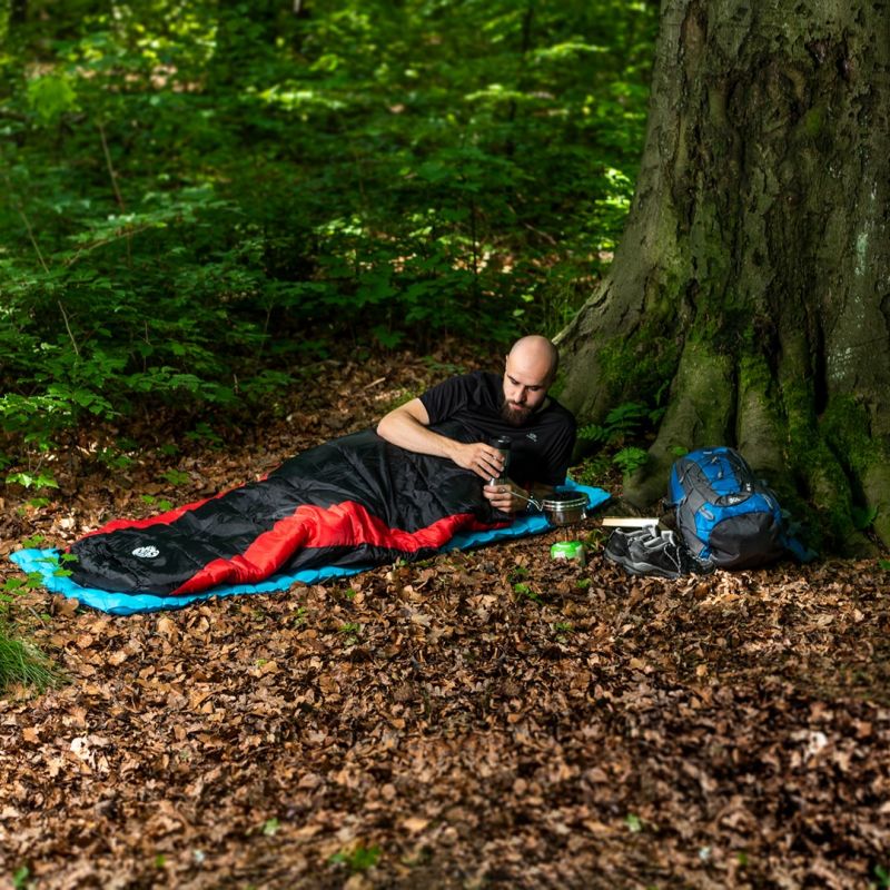 NILS CAMP NC2012 sleeping black and red piros hátizsák